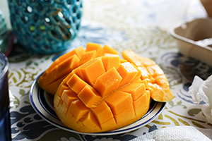 a diced mango