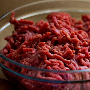 a bowl of ground beef